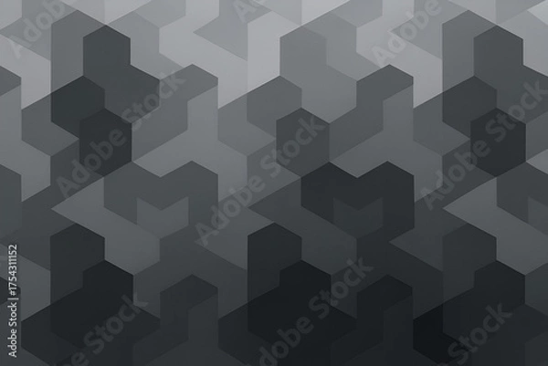 Fototapeta Grey Isometric Cube Geometric Seamless Pattern