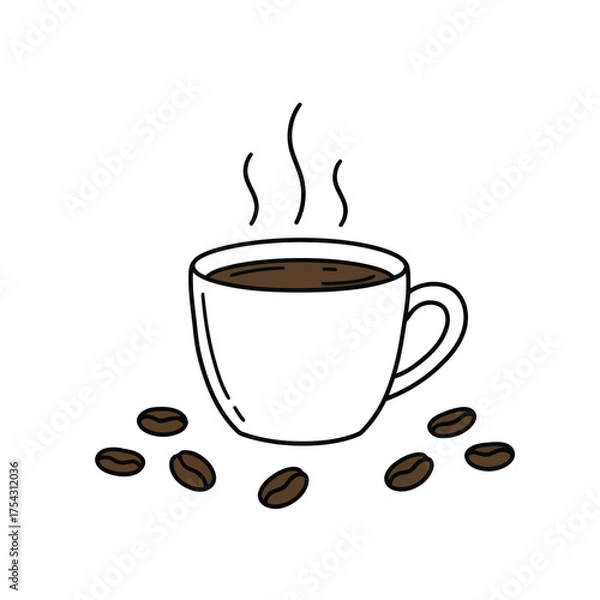 Obraz Coffee Cup Doodle Illustration