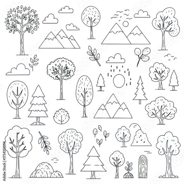 Obraz Eco Nature Doodle Vector