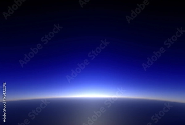 Obraz horizon from space, blue gradient background