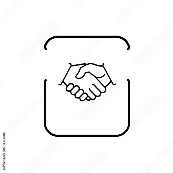 Obraz Simple Handshake Icon for Cooperation, Agreements and Partnerships