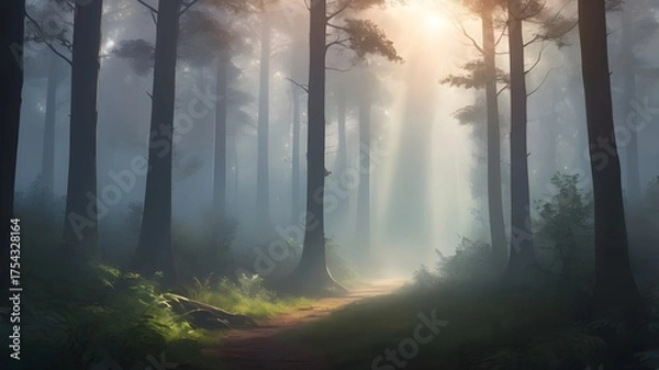 Fototapeta fog in the forest