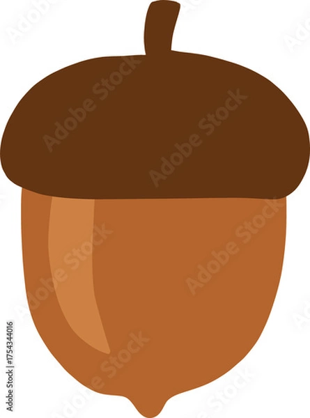 Fototapeta Simple flat design autumn acorn icon.