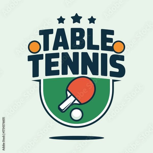 Fototapeta Table Tennis Logo Template Vector Design – Ping Pong Sports Emblem, Club Badge, and Athletic Team Graphic Illustration