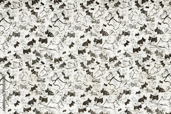 Fototapeta Dogs repeat pattern background, dogs seamless pattern