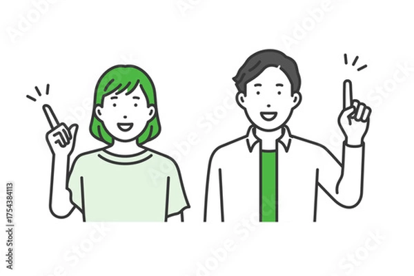 Obraz 指をさす,クリエイター私服男女