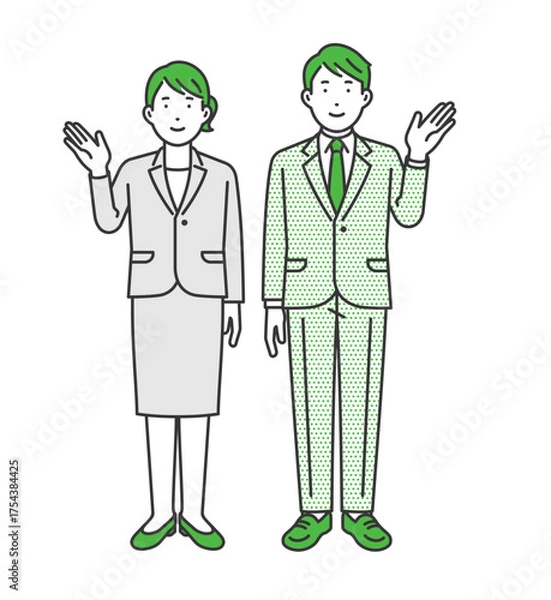 Obraz 等身大,ビジネス男女