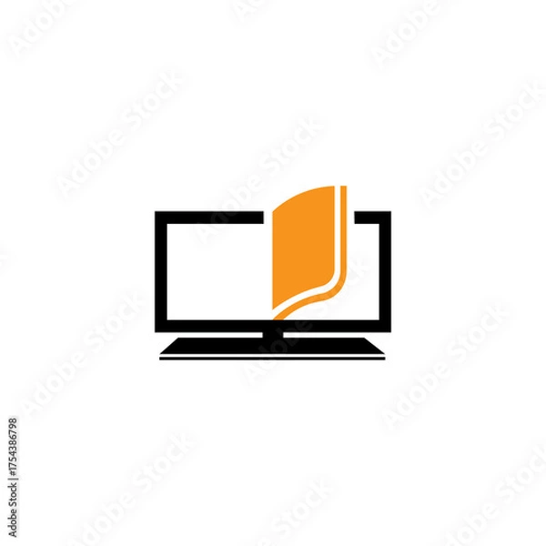 Obraz computer book logo template illustration education vector design