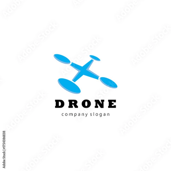 Fototapeta drone logo template technology design illustration abstract vector