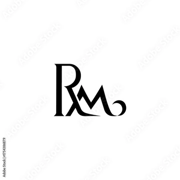 Obraz Rm initials logo typography letter vector