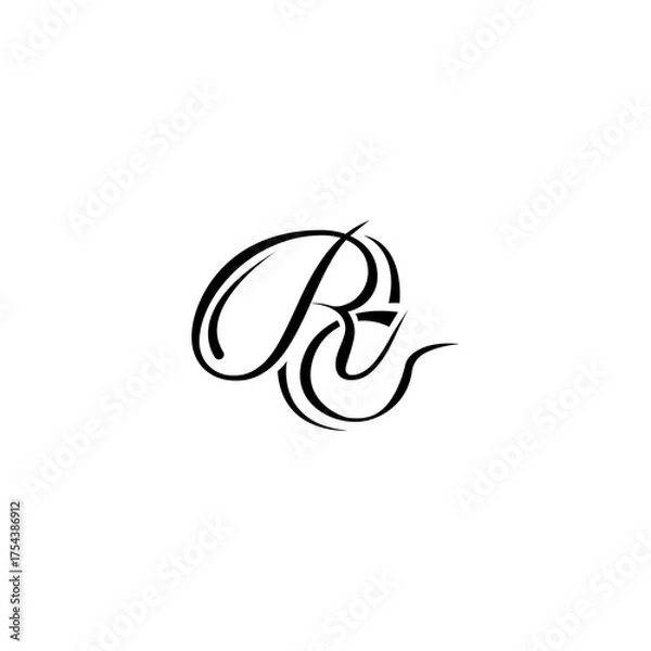 Obraz RC initial logo typography letter vector