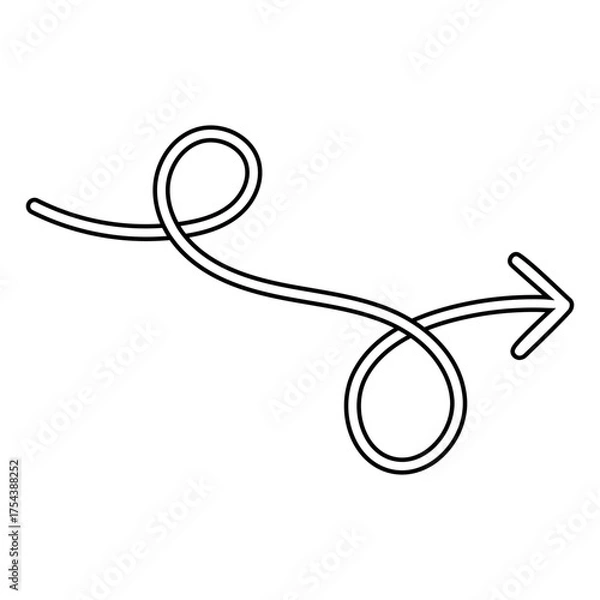 Fototapeta Hand drawn arrow icon vector. Direction illustration sign, Handmade. Pointer symbol or logo.