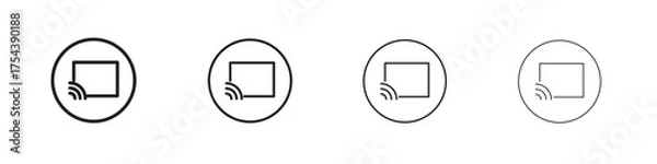 Fototapeta Screencast icon set in line style. symbol in outline style
