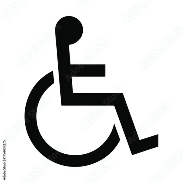 Fototapeta Accessible icon vector graphic representation of wheelchair symbol for universal design eps format silhouette vector illustration white background