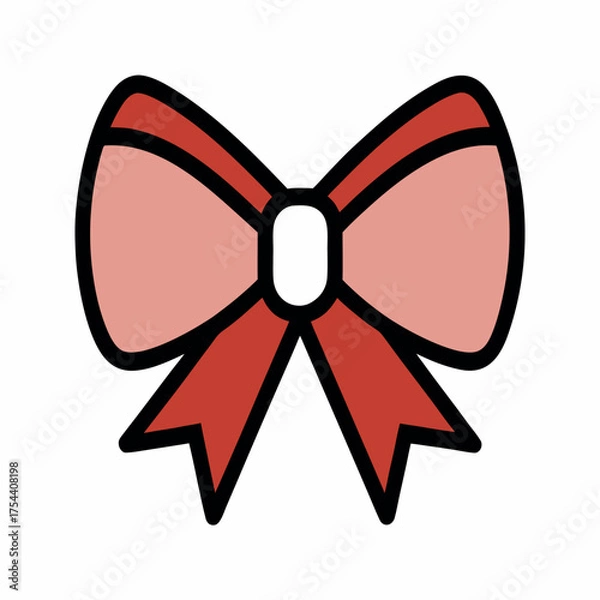 Obraz Vector illustration with bow, simple design