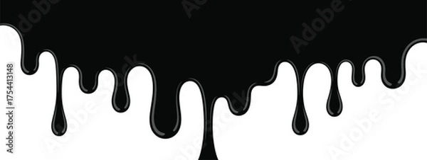 Fototapeta Abstract dripping black ink splatter vector illustration for design projects scalable eps silhouette vector illustration white background