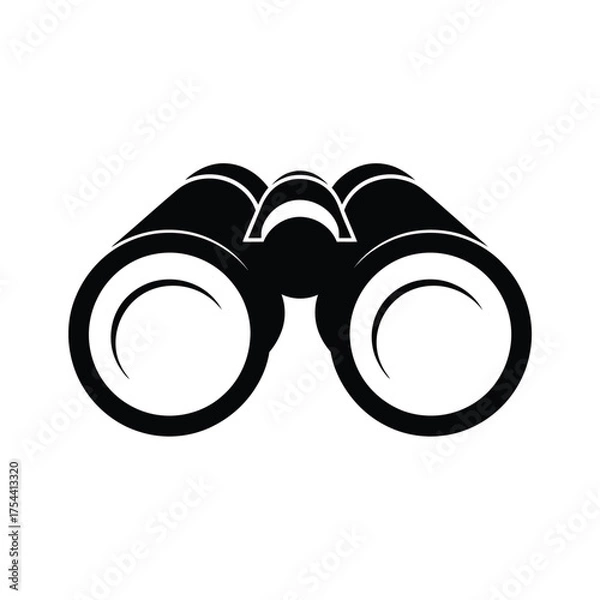 Fototapeta Striking black and white vector illustration of binoculars icon scalable for eps file format silhouette vector illustration white background