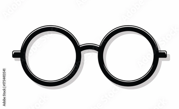 Fototapeta Striking black and white circular eyeglasses vector illustration scalable eps icon for general use silhouette vector illustration white background