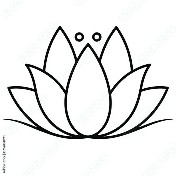 Fototapeta Asymmetrical lotus flower vector illustration scalable eps icon for general use silhouette vector illustration white background