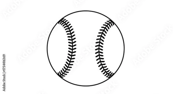Fototapeta "Minimalist Baseball Icon: A Clean Line Drawing Celebrating the Sport’s Most Recognizable Symbol" 