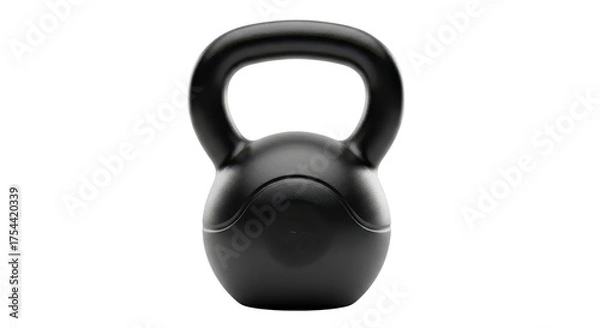 Fototapeta Black kettlebell weight for strength and conditioning training isolated PNG with Transparent Background