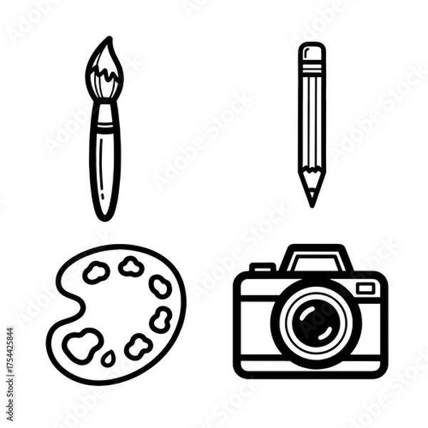 Obraz Artistic Tool Outline Set