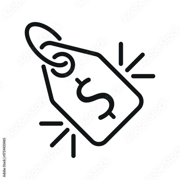 Obraz Price tag flat vector icon