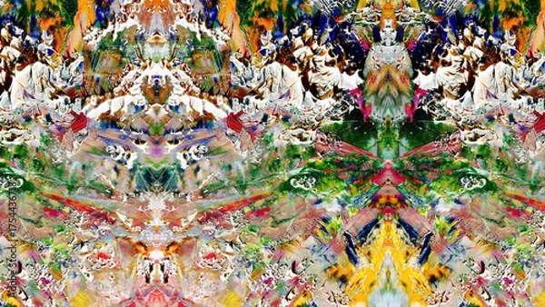 Fototapeta Abstract art background . Hand painting artwork on canvas .