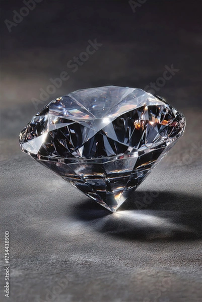Obraz Stunning diamond stone reflecting light on black velvet surface in high detail
