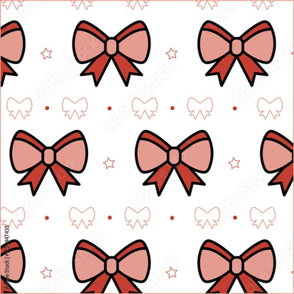 Obraz Vector pattern with bows, festive design
