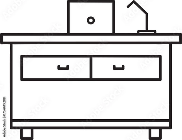Fototapeta Reception Desk (School Office) vector icon on white background