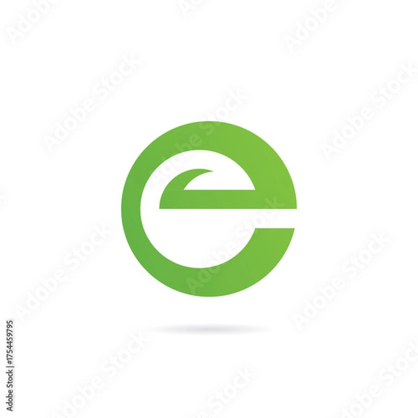 Obraz Letter E Leaf logo icon design vector template