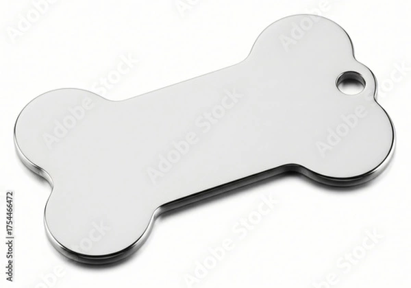 Obraz Metal bone shaped dog tag. Blank Cat Dog Id Tag 