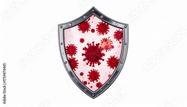 Fototapeta shield with ribbon