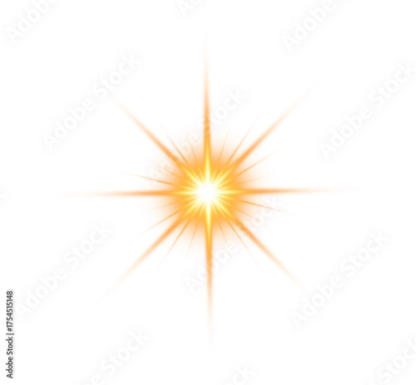 Fototapeta Golden Shining  sparkle light transparent png