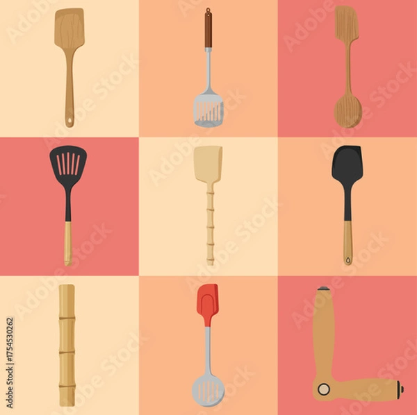 Fototapeta ste illustration vector graphic of various types of spatulas