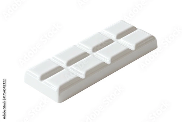 Fototapeta Isometric view of a white, segmented bar of sweet, tempting indulgence with distinct blocks on a void background
