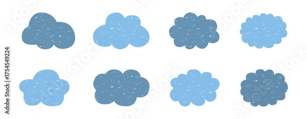 Fototapeta Cloud icon set. Vector collection of clouds