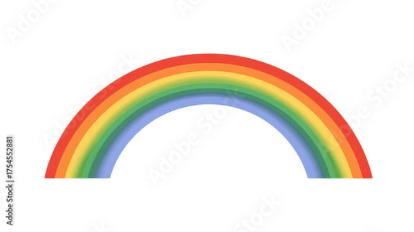 Fototapeta Bright and Simple Rainbow Arc Illustration with Seven Bold Colors on Flat Background