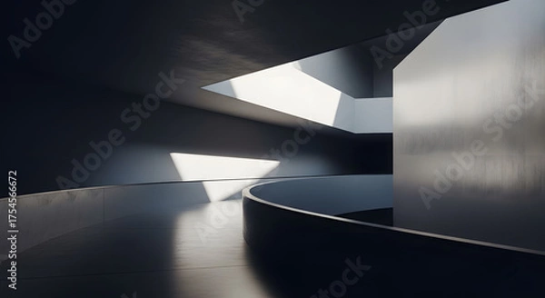 Fototapeta Minimal Ramp Composition Symbolizing Accessibility and Modern Structure