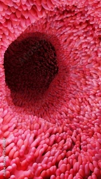 Obraz Microscopic View of Small Intestine Villi