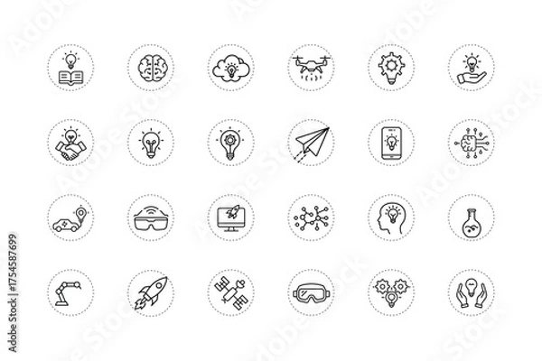 Fototapeta Innovation Illustration Icon for Creative Thinking Concept