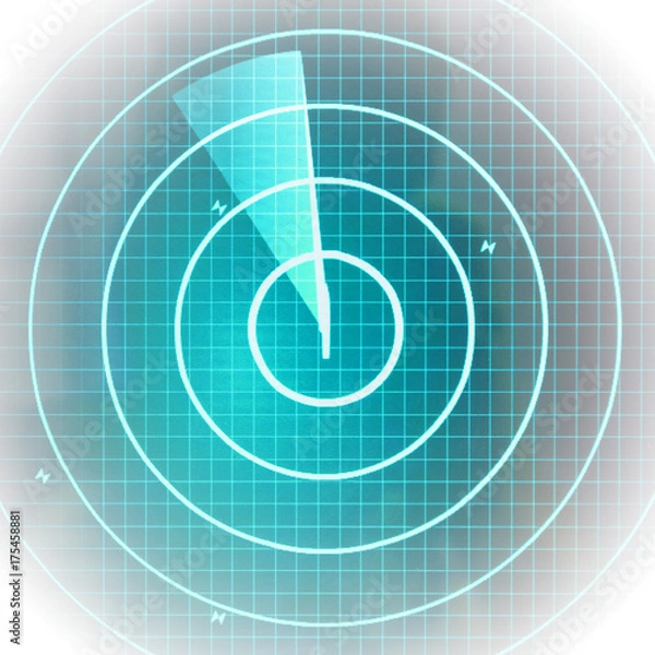 Obraz Blue radar screen with dots