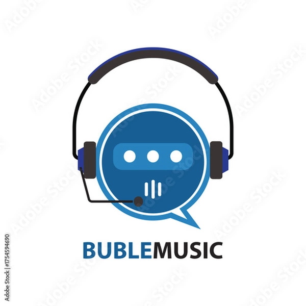 Obraz text bubble with headset