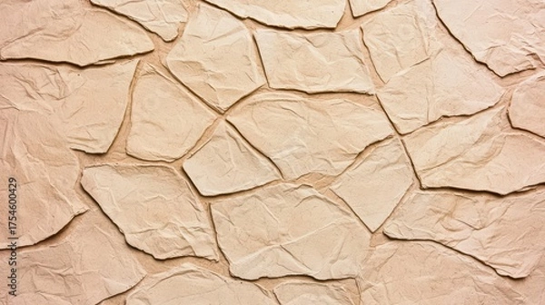 Obraz Natural Beige Stone Wall Texture with Irregular Patterns and Subtle Earth Tones Ideal for Backgrounds and Design Projects