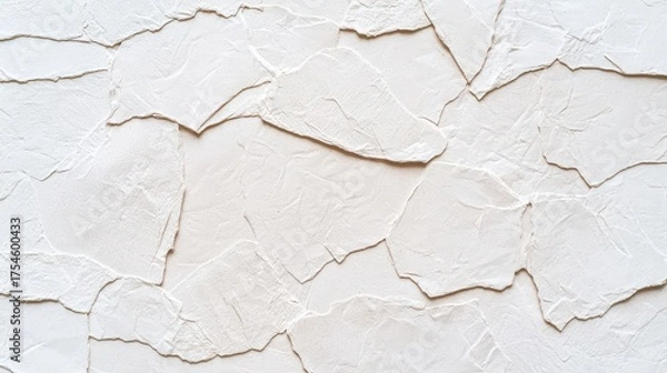 Obraz Textured White Wall Surface with Cracked Layers and Unique Patterns for Interior and Design Projects