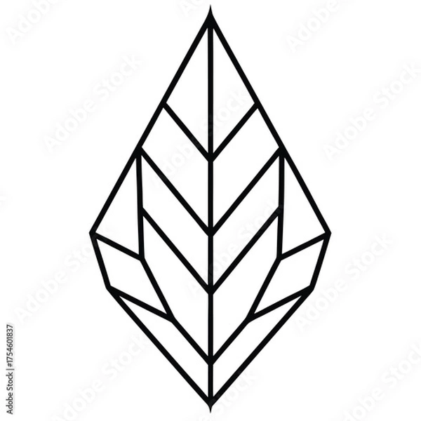 Fototapeta Abstract Geometric Leaf Design Vector Art