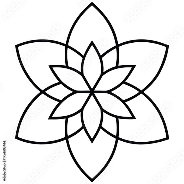 Fototapeta Elegant Geometric Flower Motif Abstract Design