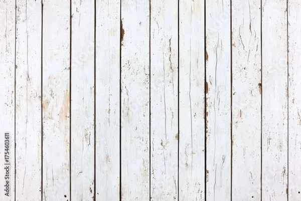Obraz Weathered Wooden Planks with White Paint Texture and Rustic Finishes for Background and Interior Design Projects