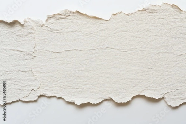 Obraz Textured White Paper Background with Rough Edges for Creative and Artistic Design Projects, Minimalist Style